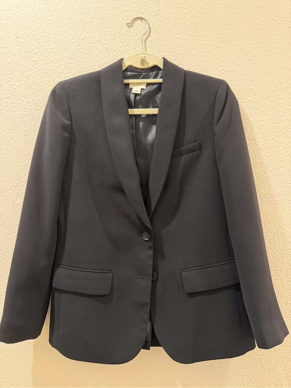 J.Crew Black Shawl Collar Blazer Size 4 Two Button Tailored